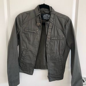 Army Green Blanc Noir Jean Jacket